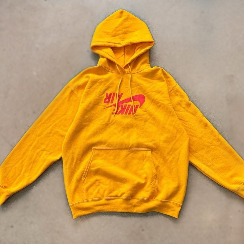 Nike Golden Hoodie with Crimson Logo